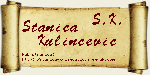Stanica Kulinčević vizit kartica